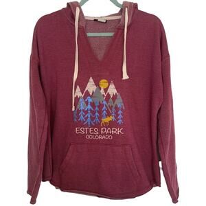 Just 4 Wear Cranberry Estes Park Colorado Destination Graphic Hoodie Large